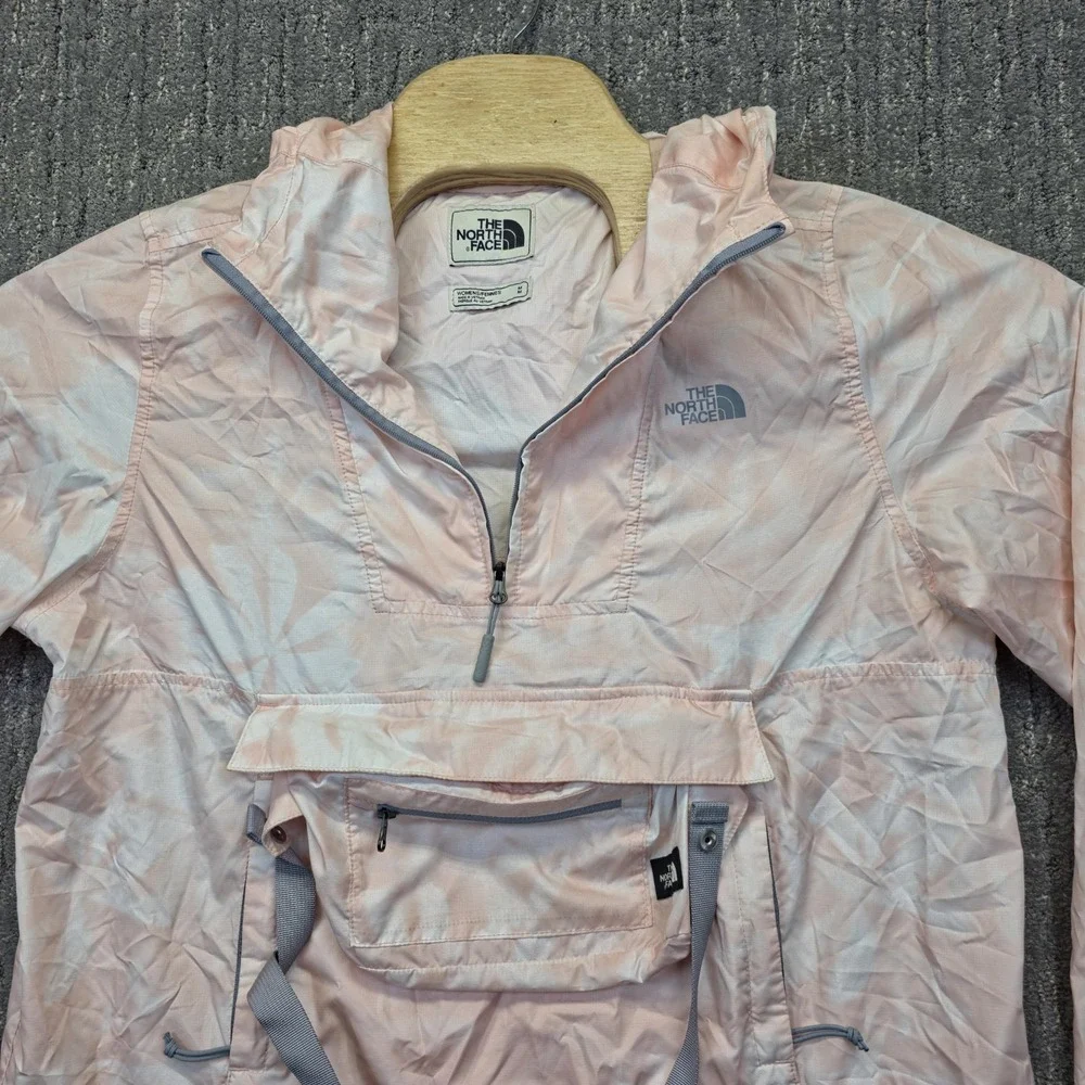 The North Face Fanorak Womens M Windwall Packable Anorak Jacket Pink Tie Dye